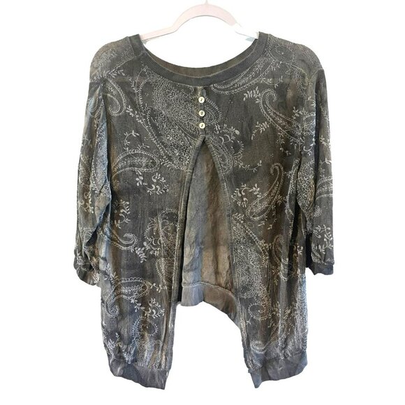 SCANDAL ITALY top tunic grey/ white open back flowy sexy size s made in Italy - Picture 2 of 6